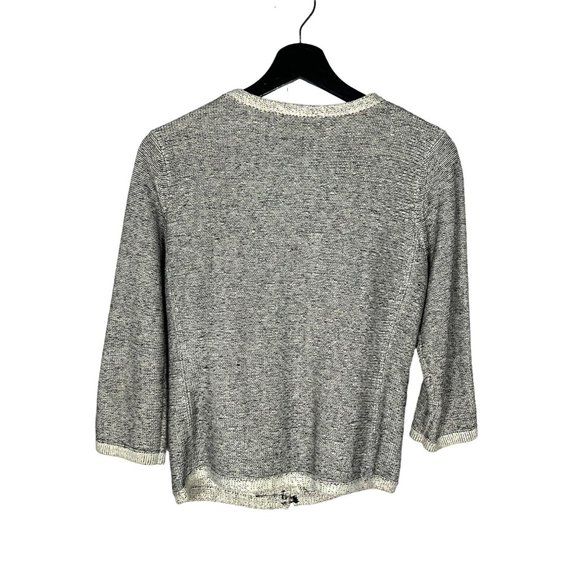 MM Couture Miss Me Black Cream Grey Beaded Button Up Cardigan Medium - Picture 3 of 8